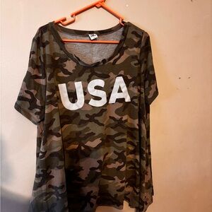 Sew In Love Camouflage USA Short Sleeve Tee